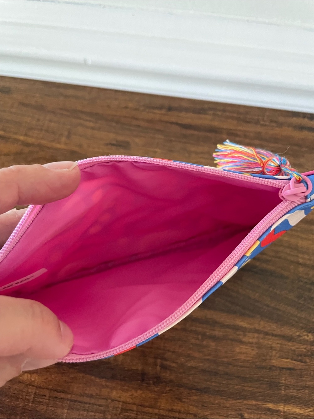 Ipsy Colorful Abstract Tassel Make Up Bag - Blue, Pink, Red, Yellow, White - Picture 5 of 5